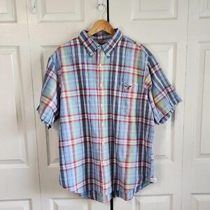 American Living Mens Multi-Colored Plaid Shirt Size XXL Button Down 100% Cotton